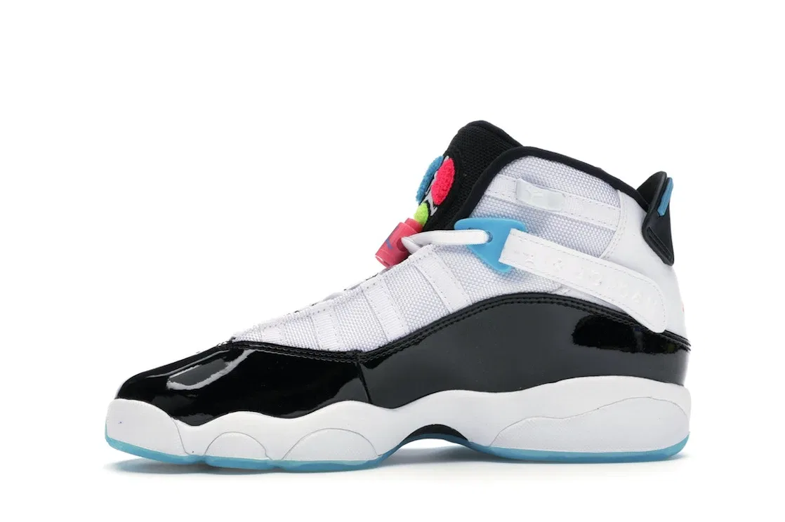 Детские кроссовки Lifestyle Jordan 6 Rings Jordan, White/Black-Hyper Pink-Light Blue Fury-Cyber — фото 3