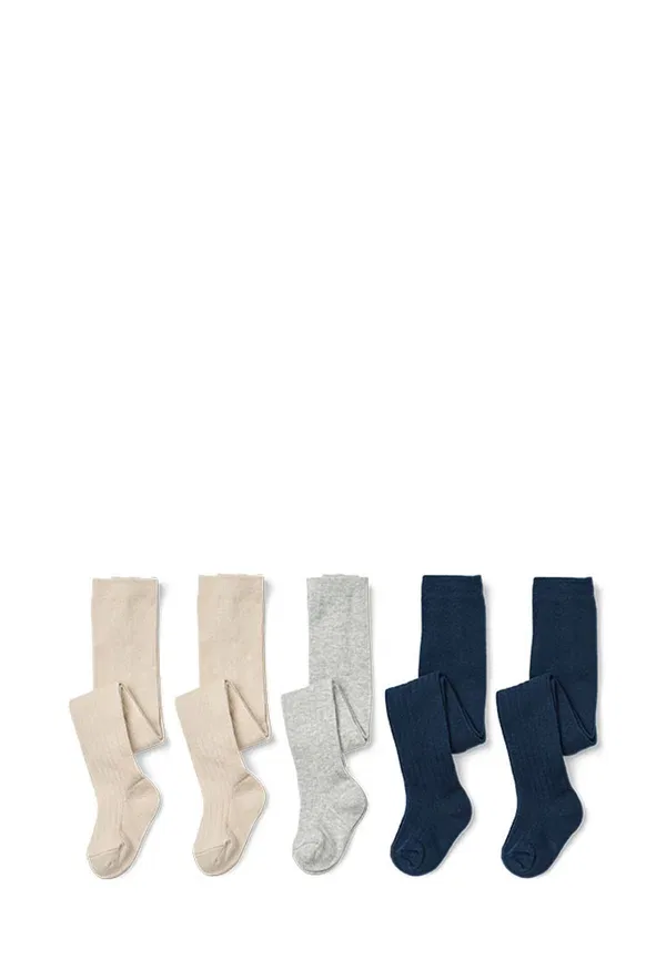 Комплект из 5 колготок, хлопок, Tinyone, Moonbeam Light Grey Melange/Dress Blue, синий/светло-серый