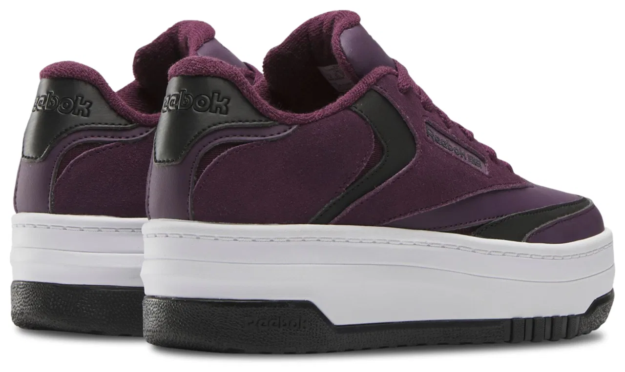 Кроссовки для девочек Club C Extra Reebok, цвет Black/Midnight Plum/White — фото 3
