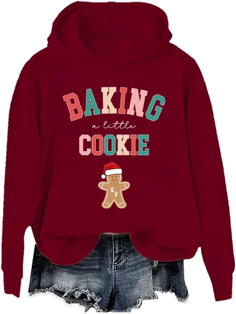 Женский свитшот с принтом Growing A Little Cookie, винный