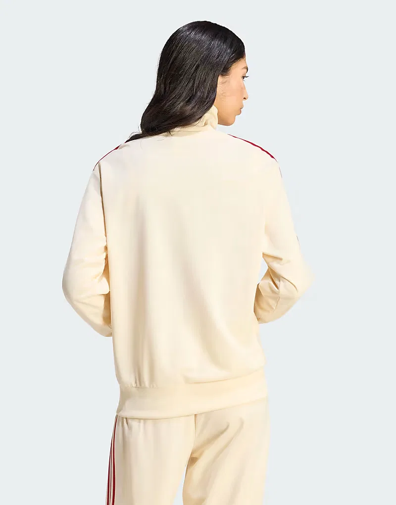 Спортивная куртка Adidas Originals Firebird свободного кроя, теплый ванильный цвет/Team Victory — фото 4