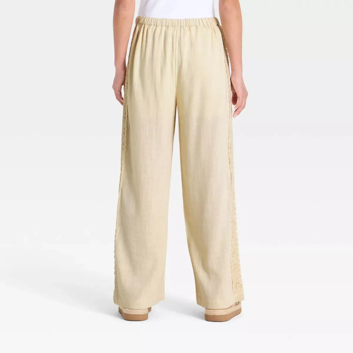Детские штаны для девочек из льняной смеси с кружевом Crafted Beach Pants GIRLS ART CLASS, Cream — фото 2