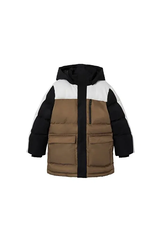 Детское зимнее пальто с капюшоном для девочек Name It, Brown