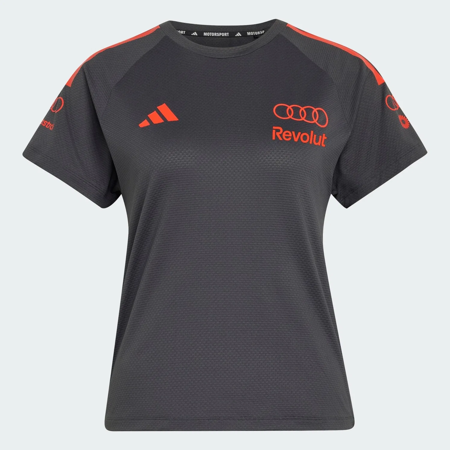Мужская футболка с длинным рукавом Audi Revolut F1 Team Short Sleeve Mechanics Trikot Adidas, Schwarz Rot