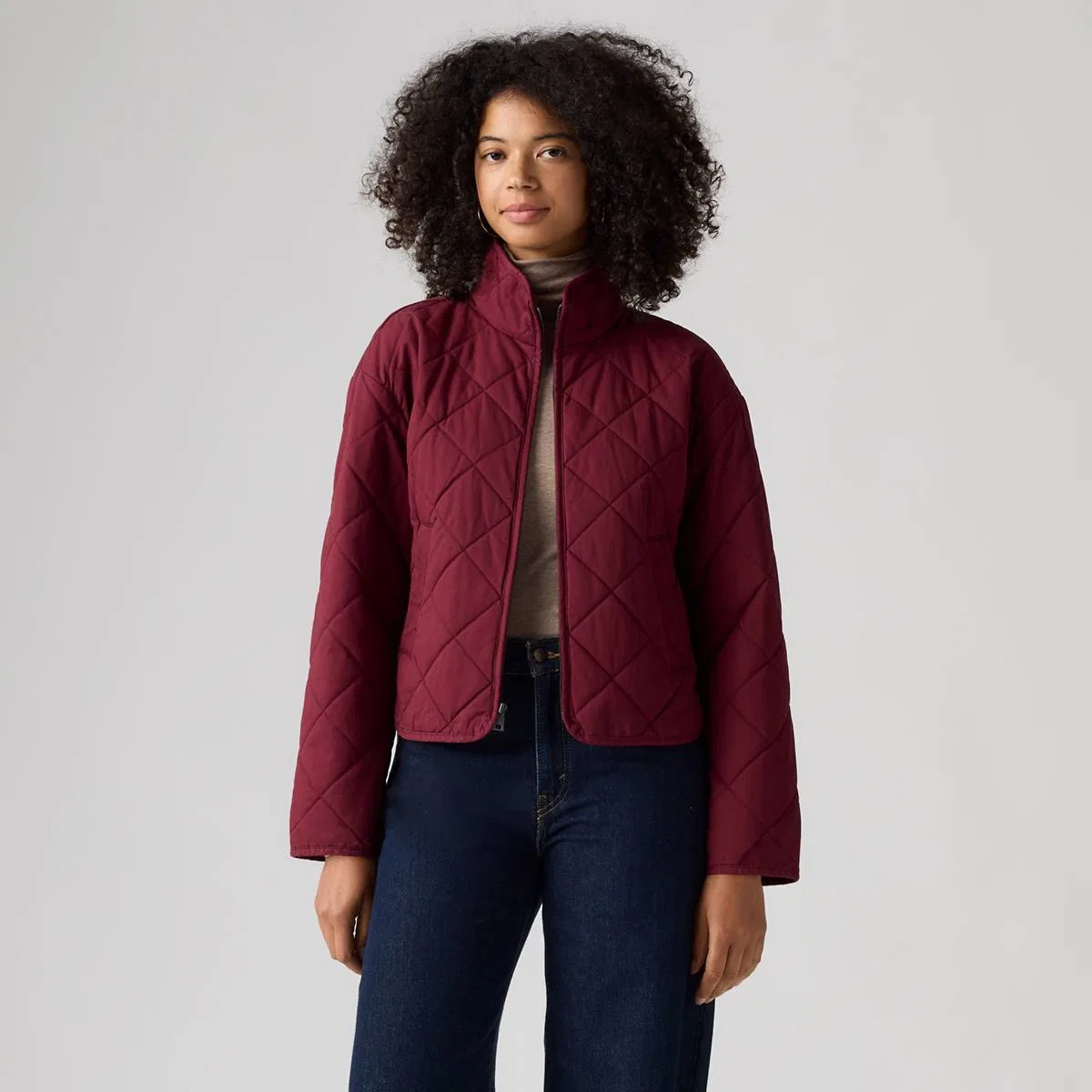 Хлопковая куртка с ромбовидной стежкой Levi's, Red - Red — фото 3