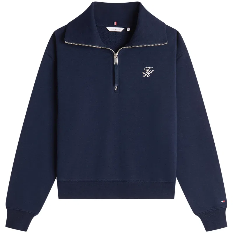 Женский свитшот с горлом Tommy Hilfiger, Ecru Ya8 — фото 4
