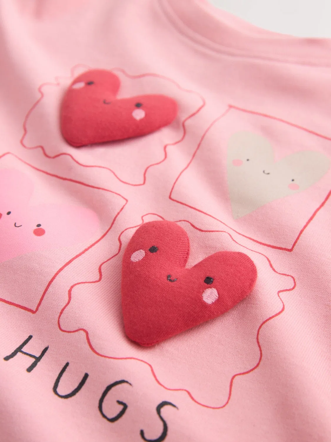 Комплект из футболки и джоггеров, с принтом Next, Pink Heart Gingham — фото 4
