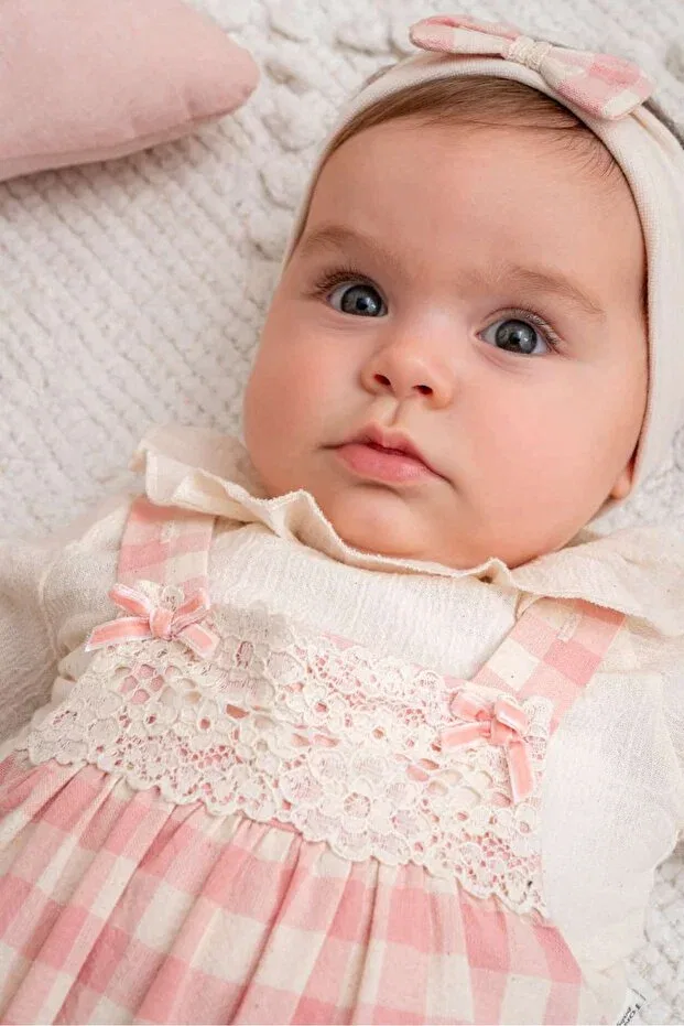 Детский комбинезон для девочек хлопковый Valia Baby, Pink — фото 3