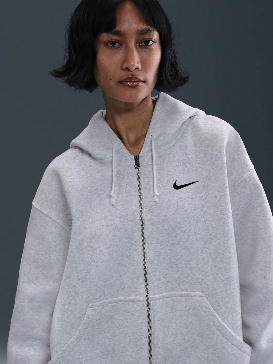 Худи Nike Phoenix Oversized Fleece, серый — фото 4