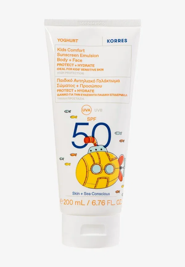 Солнцезащитная эмульсия Yoghurt Kids Comfort для тела и лица - защита от солнца 200 мл Korres