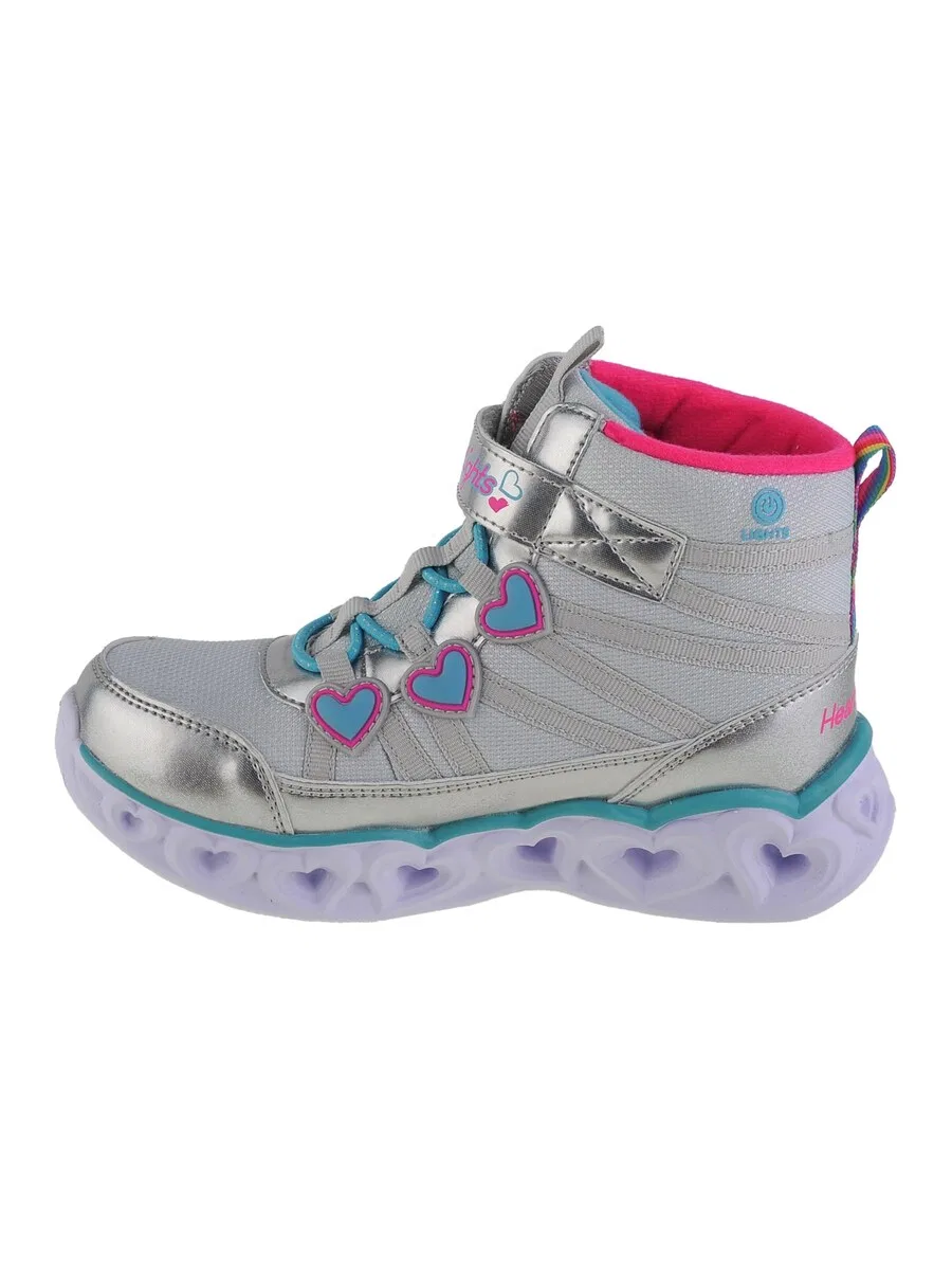 Ботинки SKECHERS 'Sweetheart Lights - Sweet Styling' серебристого цвета — фото 2