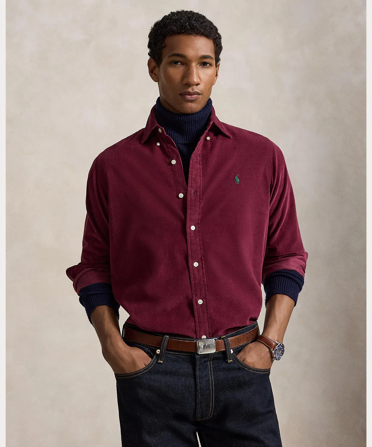 Мужская рубашка из вельвета с длинным рукавомClassic Fit POLO RALPH LAUREN, Red