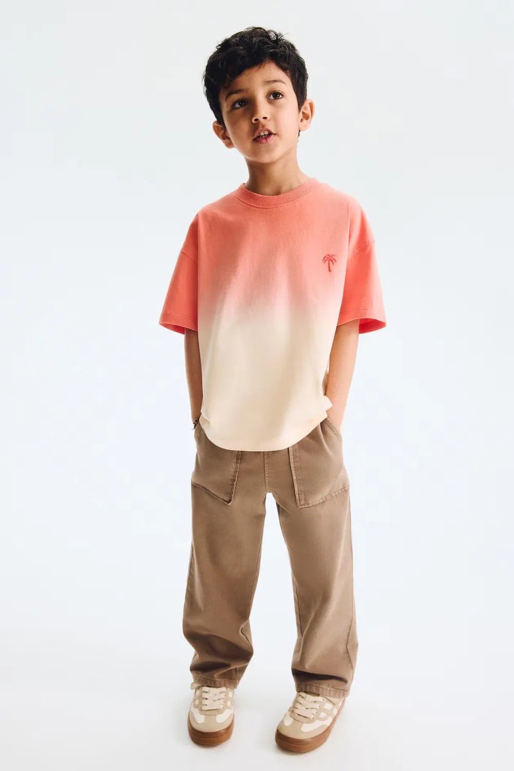 Спортивные штаны из хлопчатобумажной саржи H&M, Beige