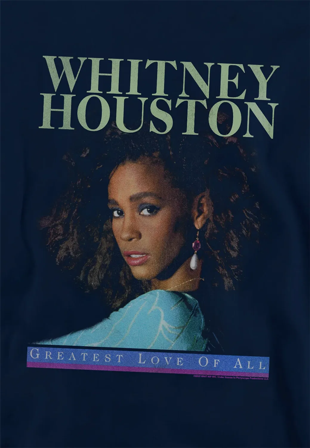 Детский худи с принтом The Greatest Love Whitney Houston, Navy — фото 2