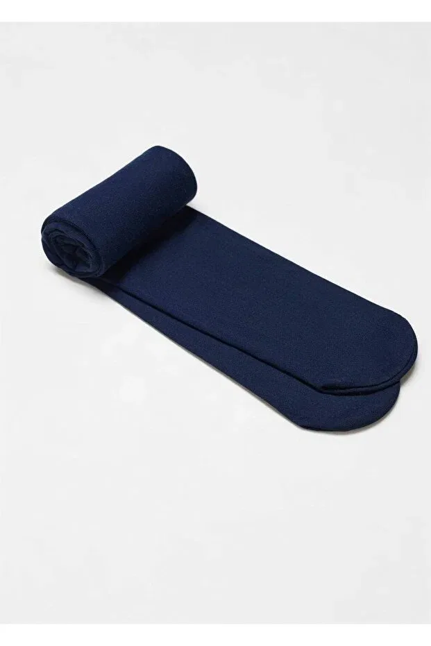 Детские леггинсы для девочек однотонные Mango Kids, Navy Blue — фото 4