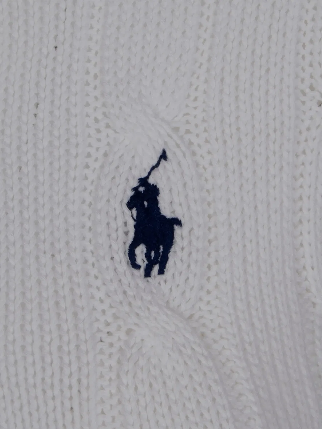 Свитер с косами из хлопка Polo Ralph Lauren, белый — фото 3
