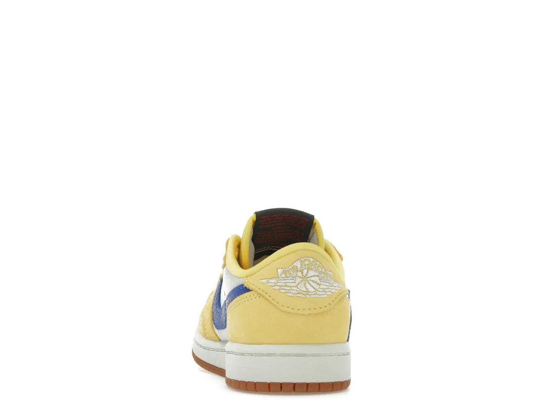 Детские кроссовки с ярким дизайном Jordan 1 Retro Low OG SP Jordan, Canary Racer Blue Light Silver Gum Medium Brown — фото 4
