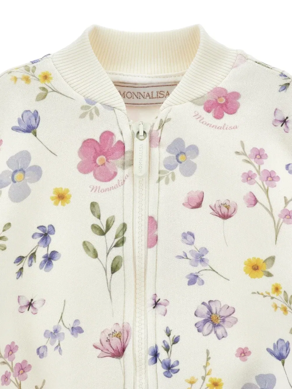 Спортивный костюм с цветочным принтом Monnalisa, бежевый — фото 3
