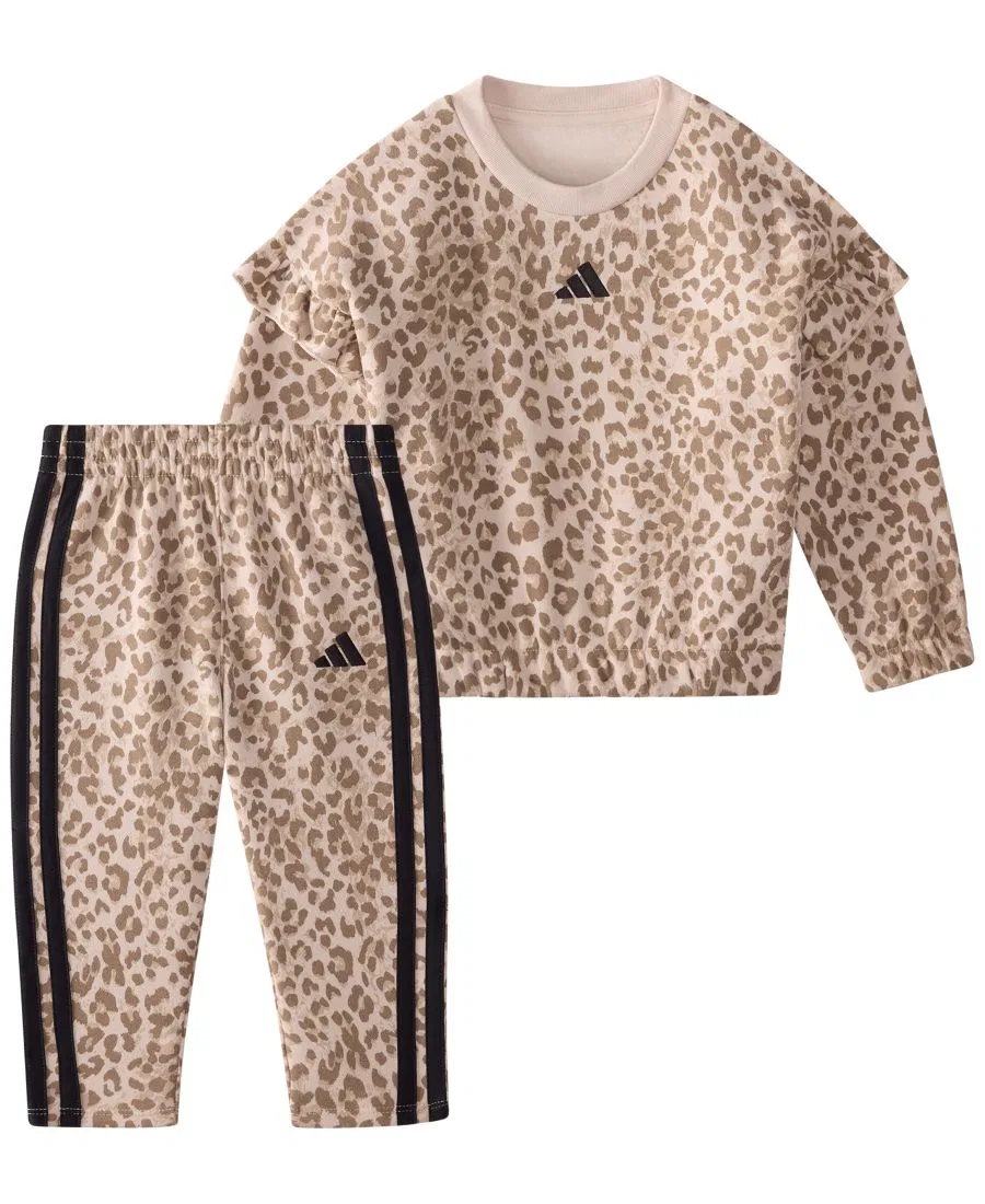 Комплект из футера с длинным рукавом и брюк, 2 предмета adidas, Med Beige