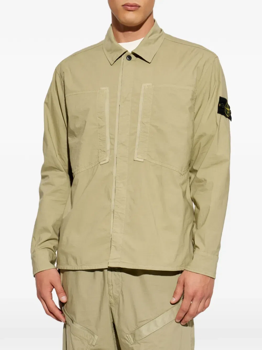 Мерсеризованная куртка из рипстопа Stone Island, бежевый — фото 3