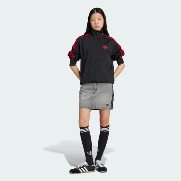 Юбка мини джинсовая с 3-полосками, Adidas, серый деним — фото 4