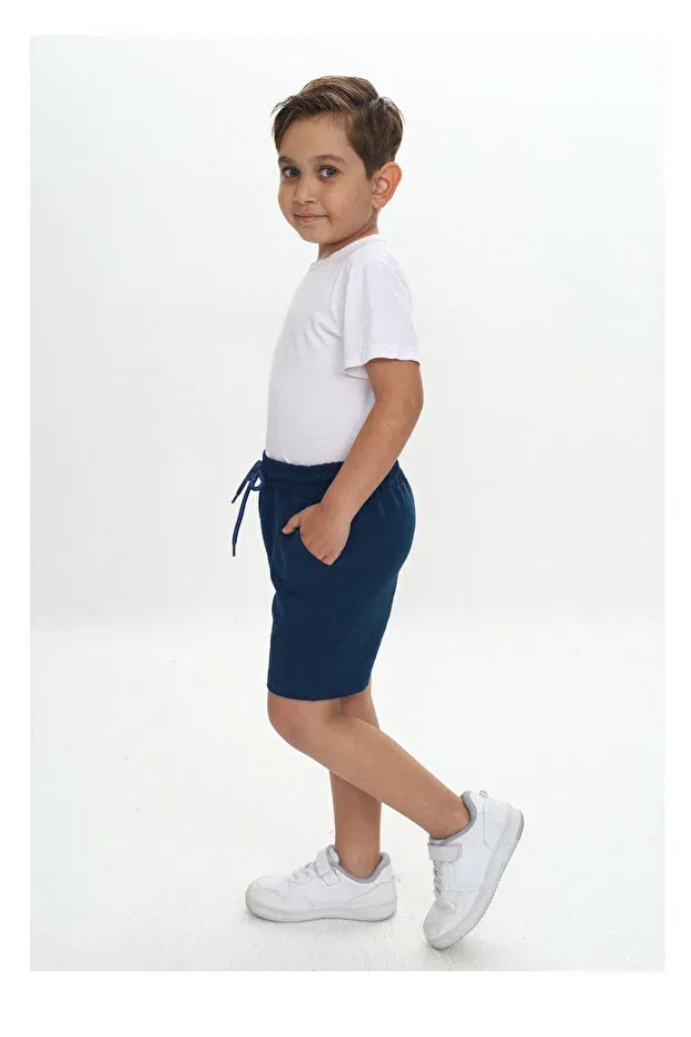 Детские шорты для девочек хлопковые My Kids Wear, Blue — фото 4