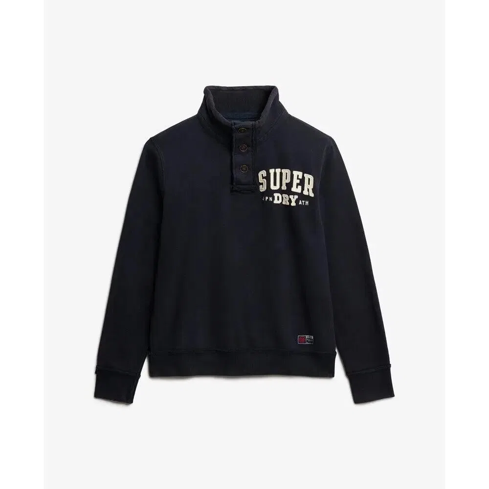 Мужской свитшот с воротником-стойкой Athletic Henley Superdry, Blau