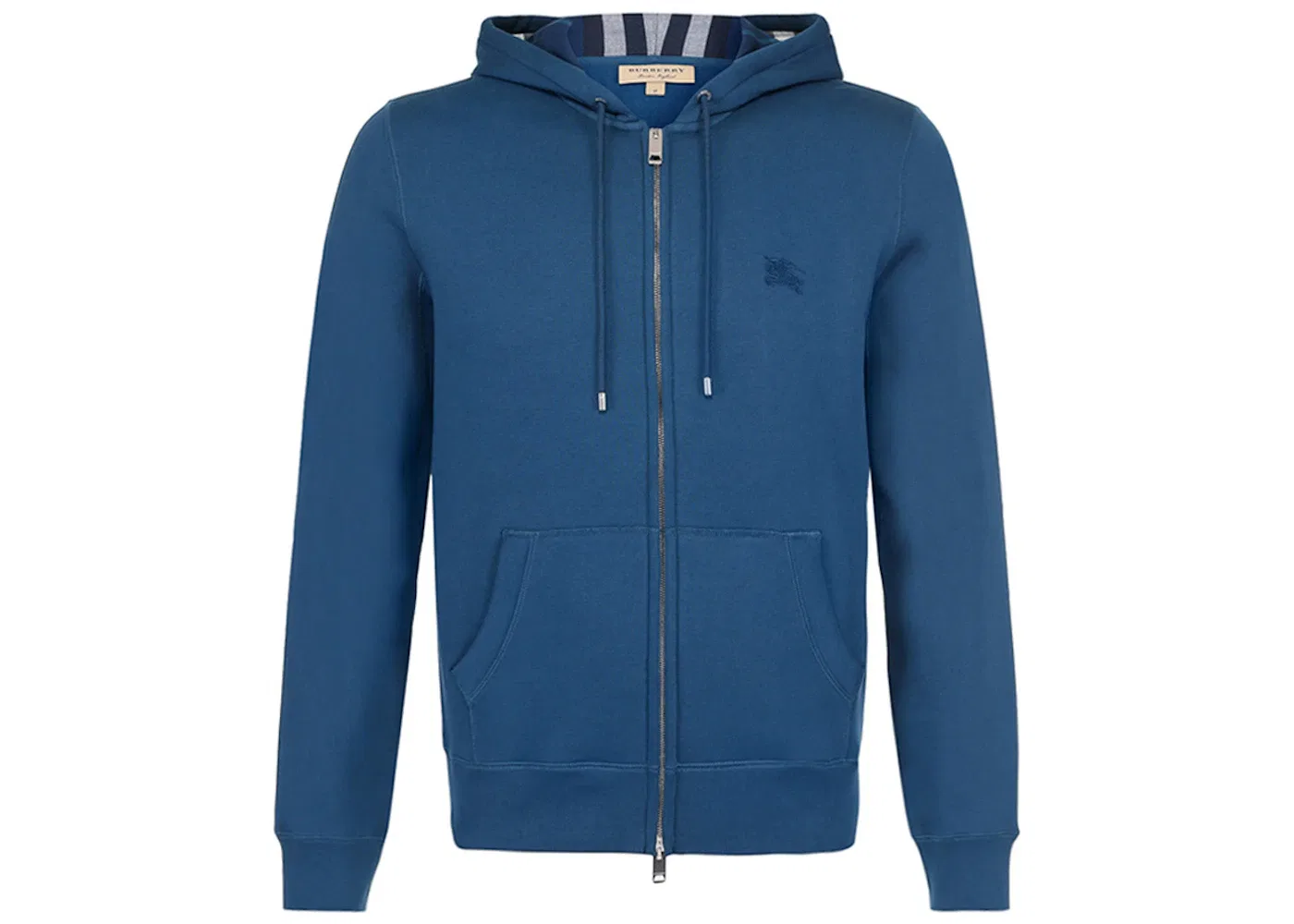 Мужская худи с принтом Burberry Clarendon Check Hood Zip Up Hoodie Burberry, Blue