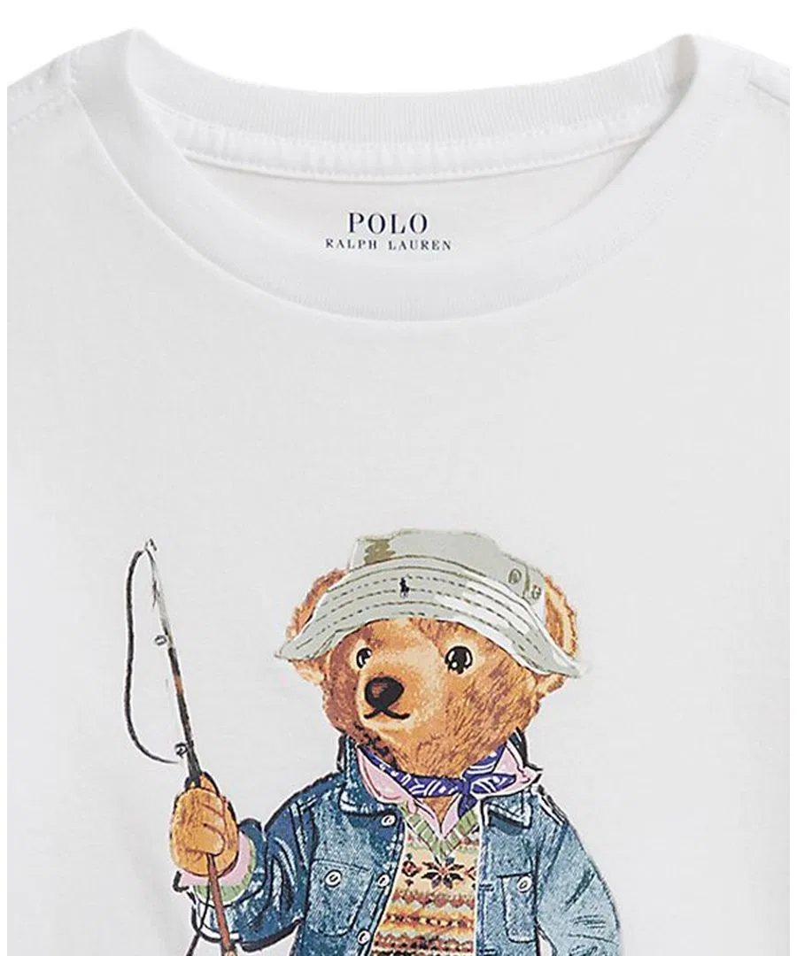 Футболка с коротким рукавом Polo Bear из хлопка Polo Ralph Lauren, White — фото 3