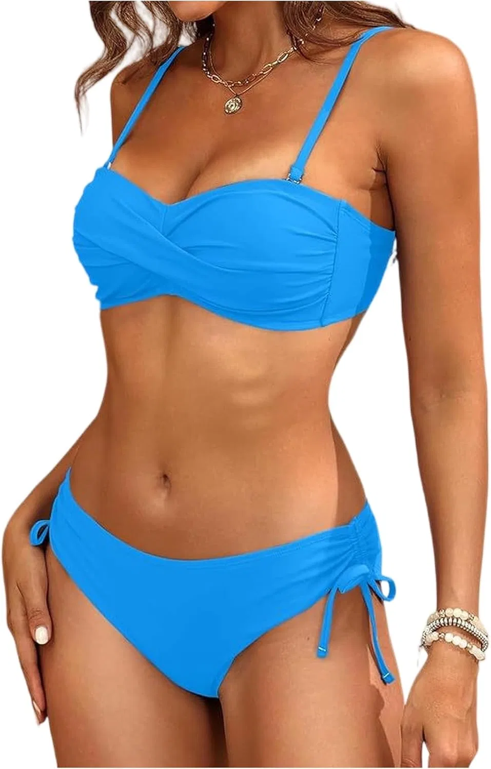 Женский бикини-комплект с вырезами High Waisted, Turquoise