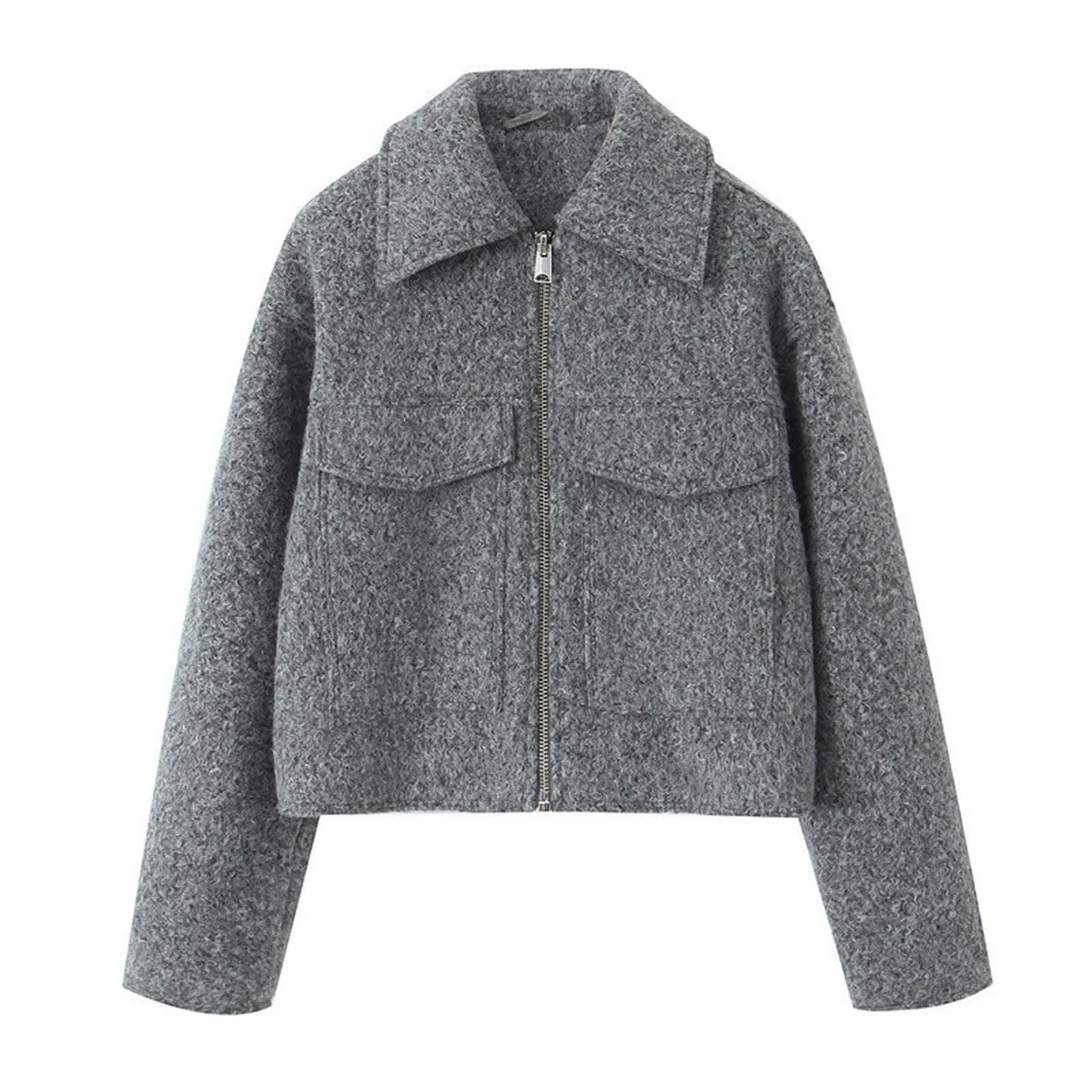 Женская куртка классического стиля с отложным воротником, XS, Colore Dell'immagine