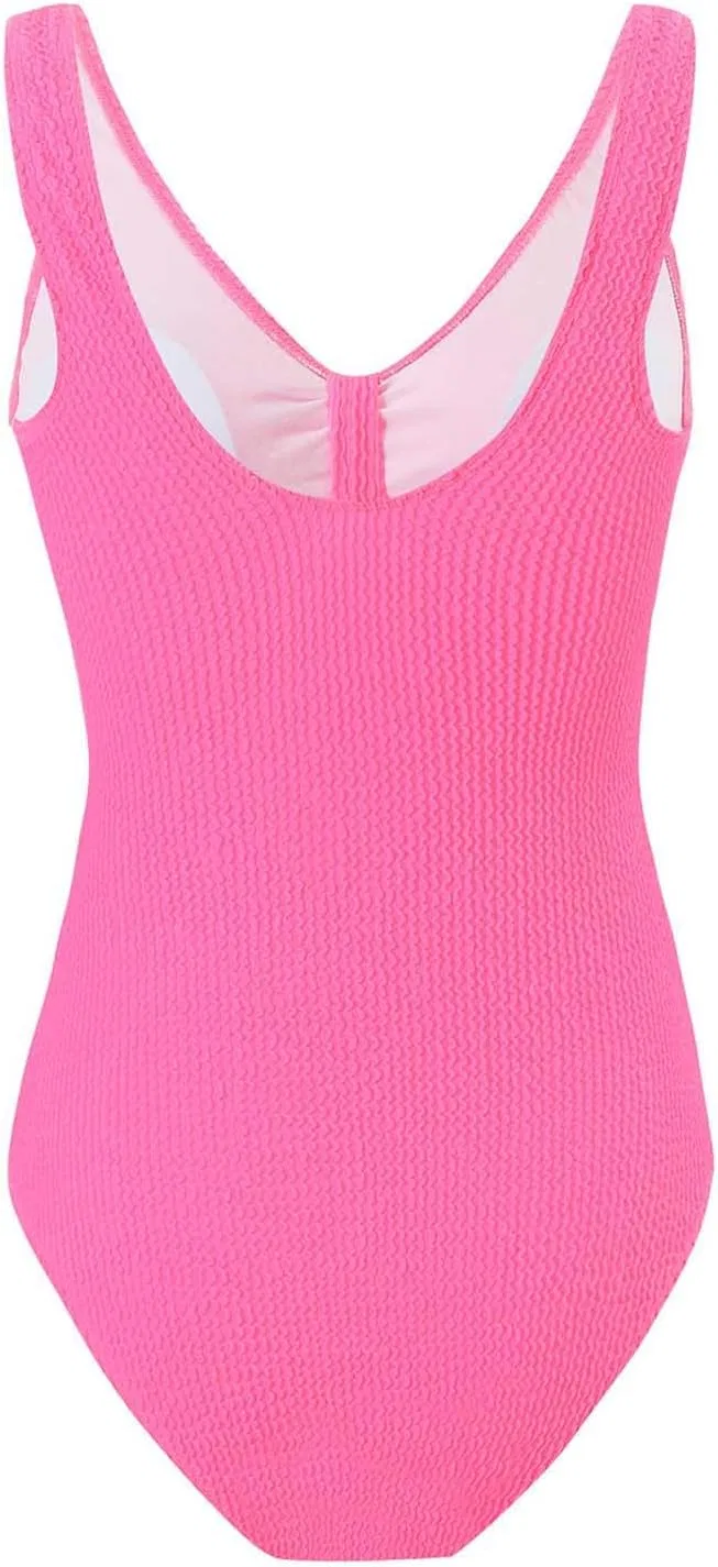 Женский слитный купальник с утяжкой живота Push Up, Hot Pink — фото 3