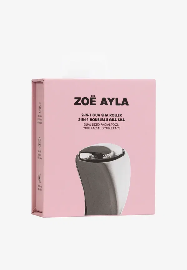Массажер для лица от отечности 2-in-1 gua sha roller Zoe Ayla, Silver — фото 2