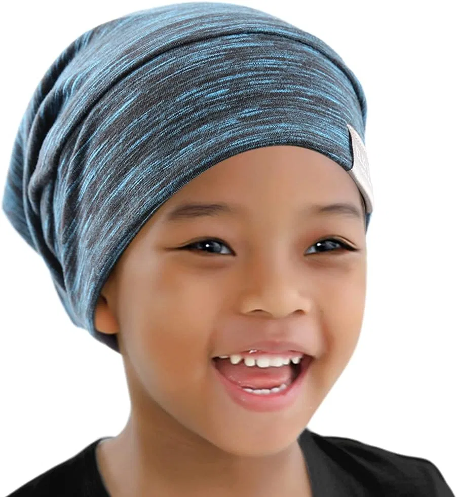 Чепчик для сна из сатина, ELIHAIR, S, Kids Blue Black — фото 4