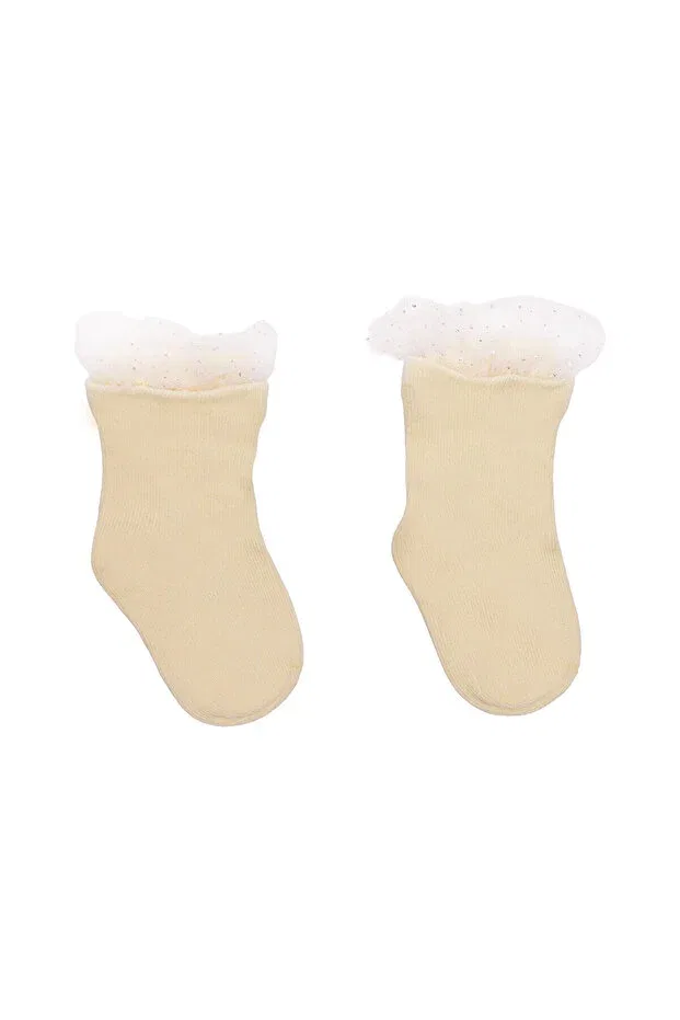 Детские носки для девочек с кружевом Hellobaby baby girl socks pack of lace Ebebek Hello Baby, Yellow