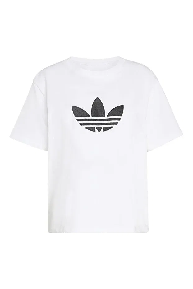 Женская футболка с коротким рукавом Trefoil boxy t Adidas, White — фото 4