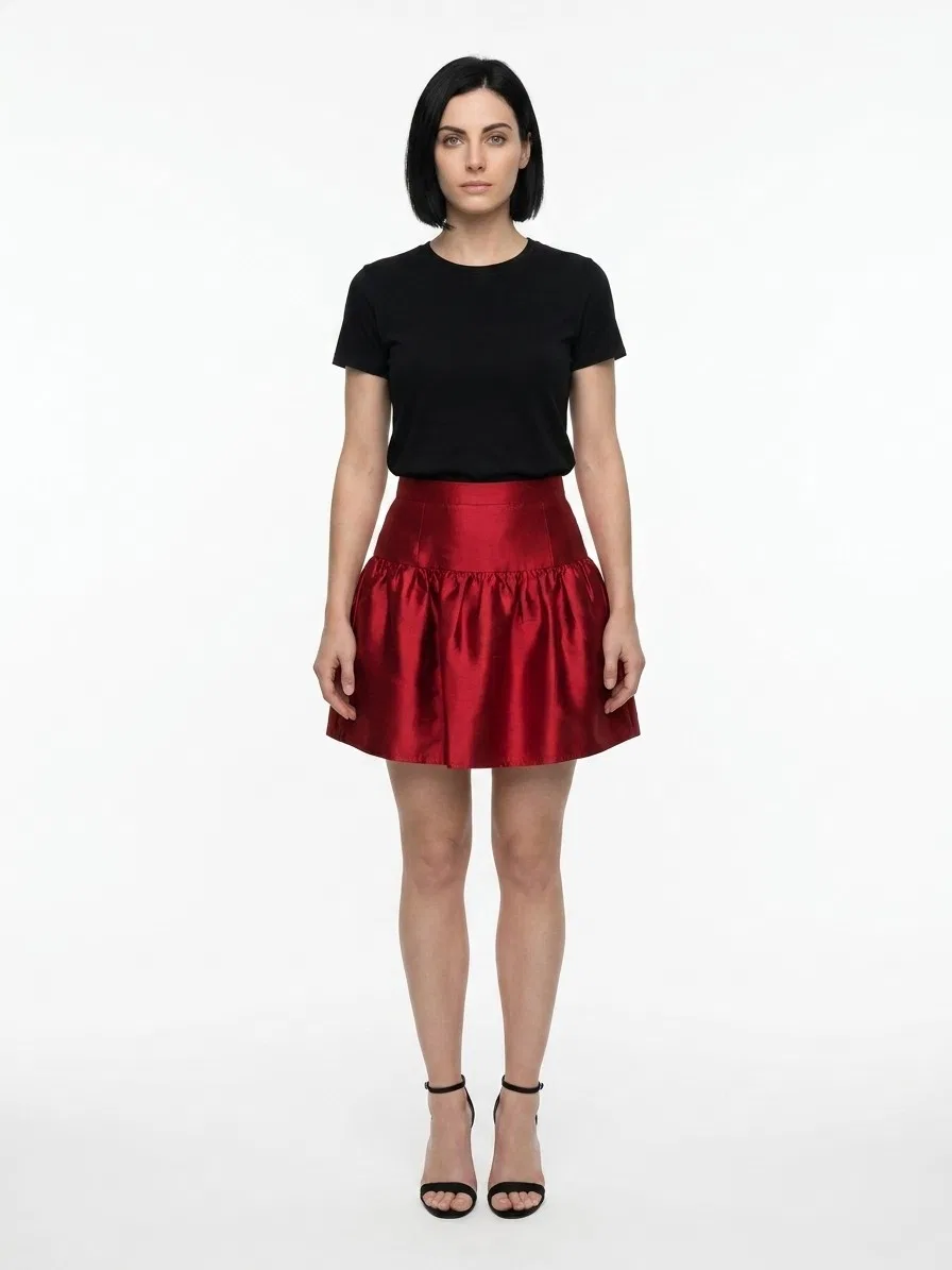 Женская мини-юбка из шелка Dolce & Gabbana, Red