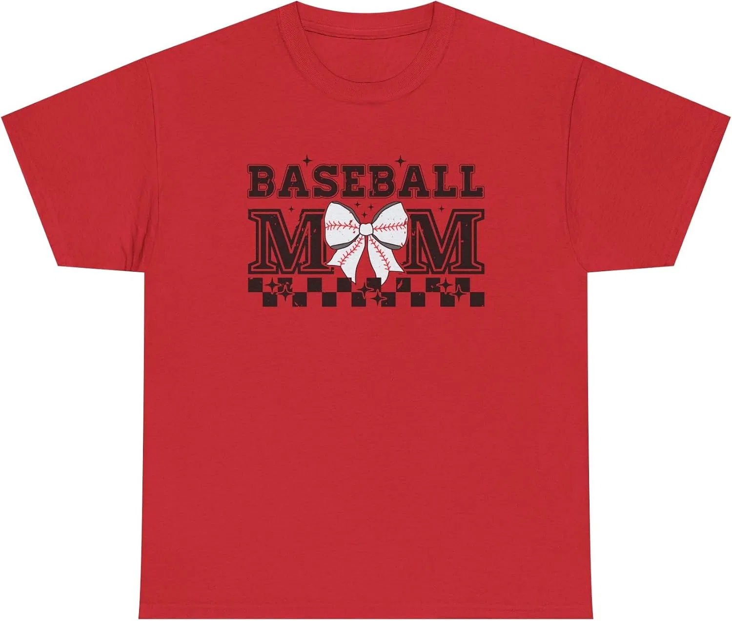 Женская футболка с принтом Baseball Mom, Red