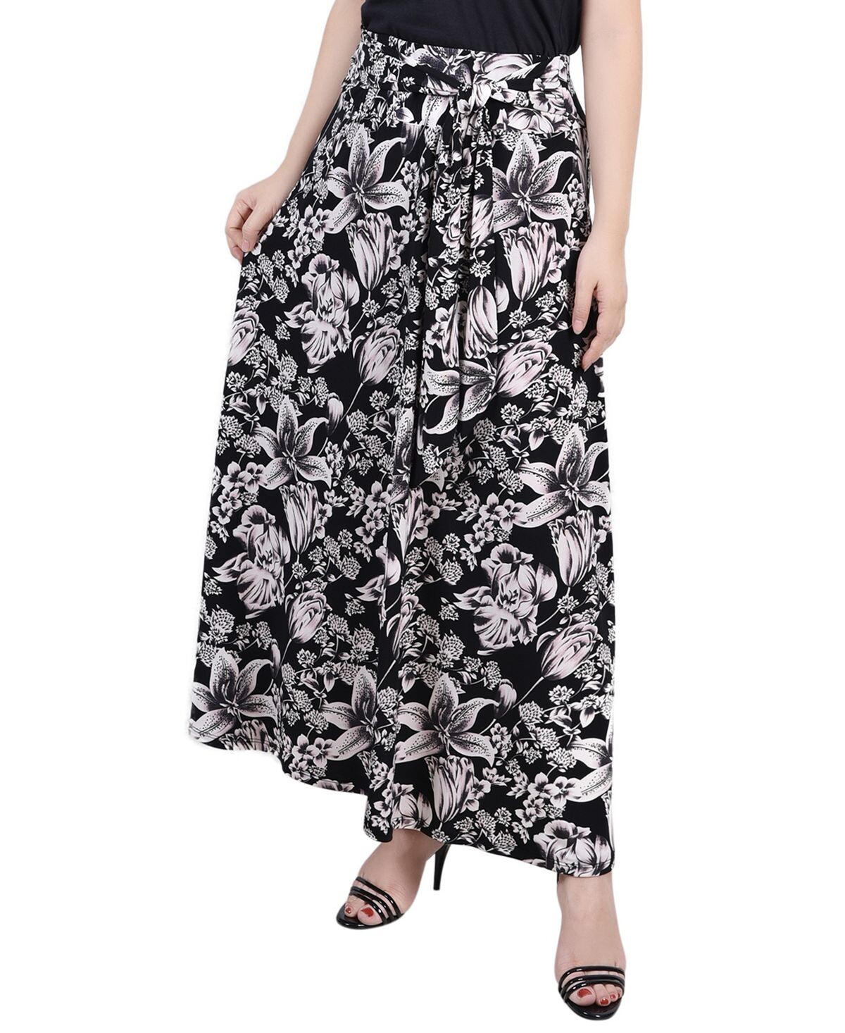 

Миниатюрная длинная юбка с поясом на талии NY Collection, мульти