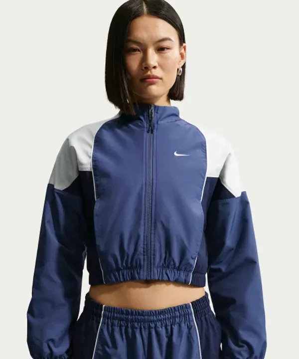 Тренировочная куртка Nike Sportswear Shrunken Track Jacket, мистик нави, лайт бон, миднайт нави