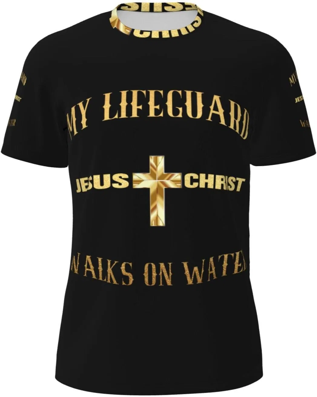 Мужская футболка с принтом Religious Christian Faith Jesus Christ Gold, Gold