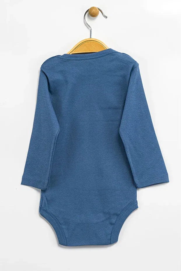 Детское боди для мальчиков и девочек с принтом Basics Aziz Bebe, Dark Blue — фото 2