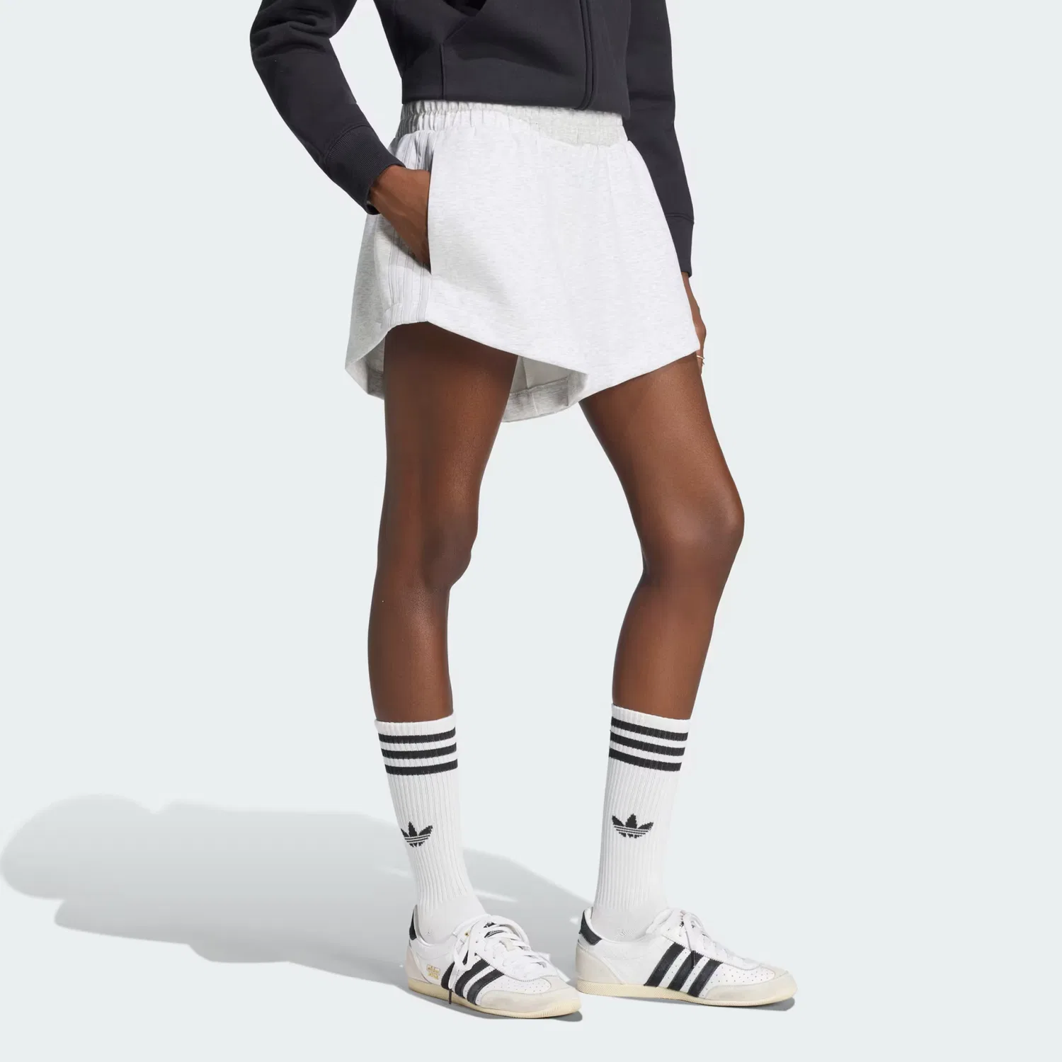 Женские шорты свободного кроя Adidas Originals, светло-серый меланж