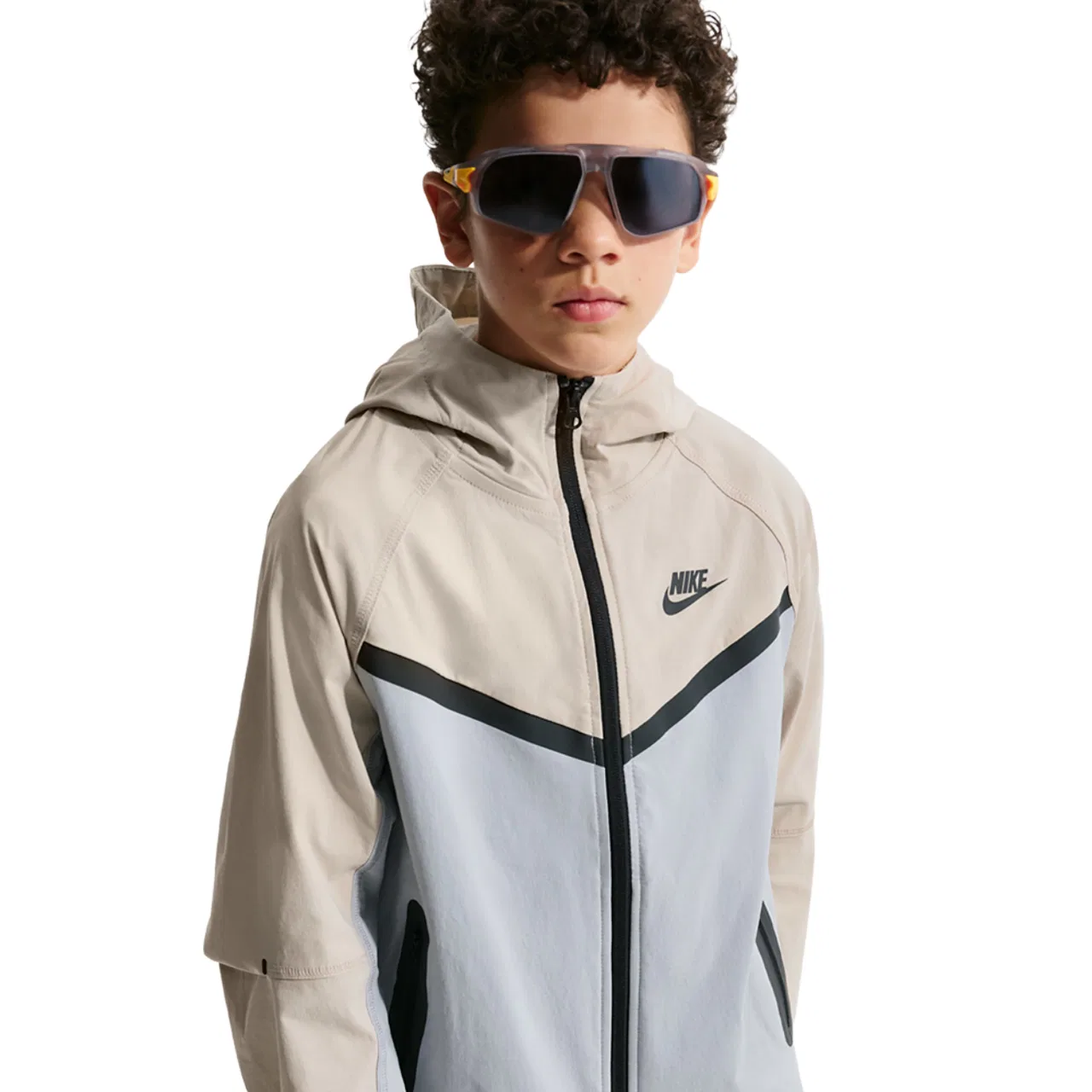 Куртка для мальчиков Tech Woven Full-Zip Nike, цвет Wolf Grey/Cream Ii/Black