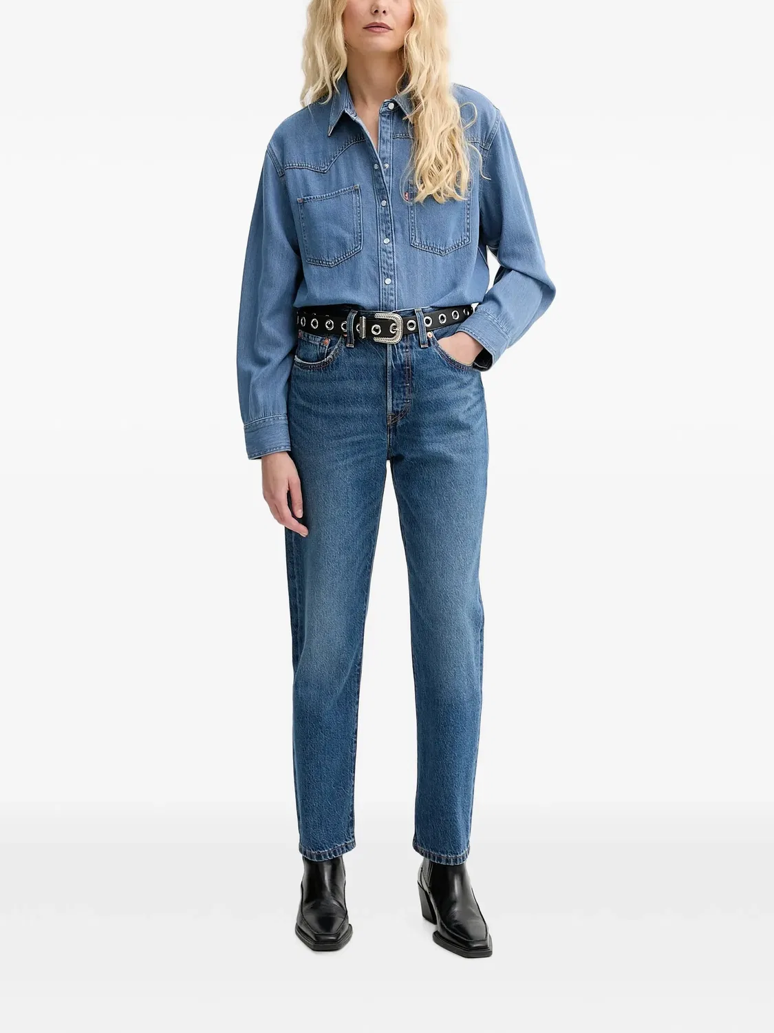 Рубашка в стиле вестерн синяя Levi's, синий — фото 4
