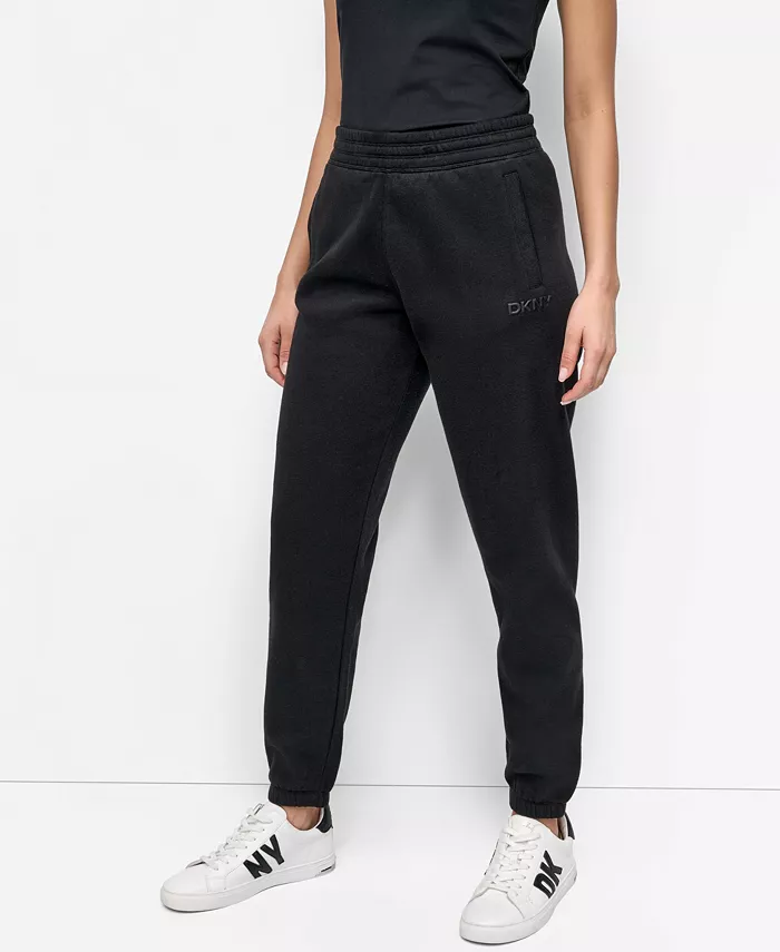 

Женские свободные спортивные брюки с высокой талией и логотипом HD DKNY, черный