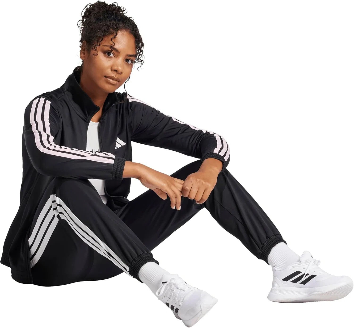 Куртка для бега adidas, черный/розовый — фото 2