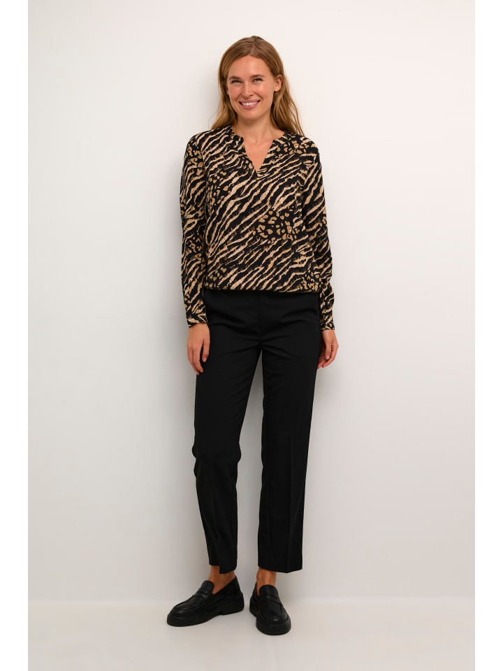 

Блузка Kaffe, цвет black and brown animal print