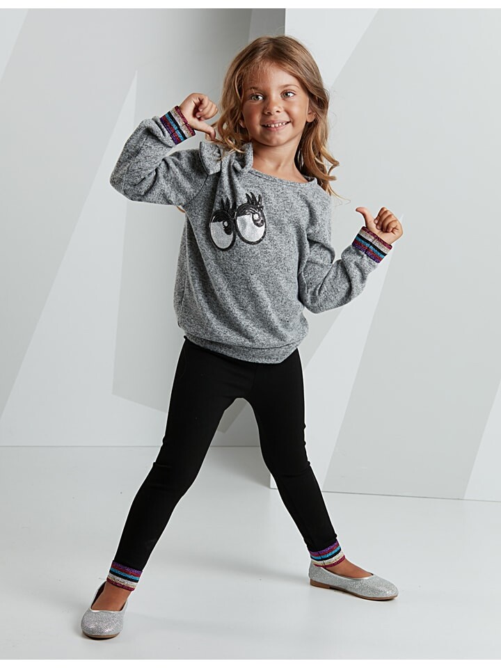

Пуловер Denokids 2tlg Outfit Eyes, цвет grau/schwarz