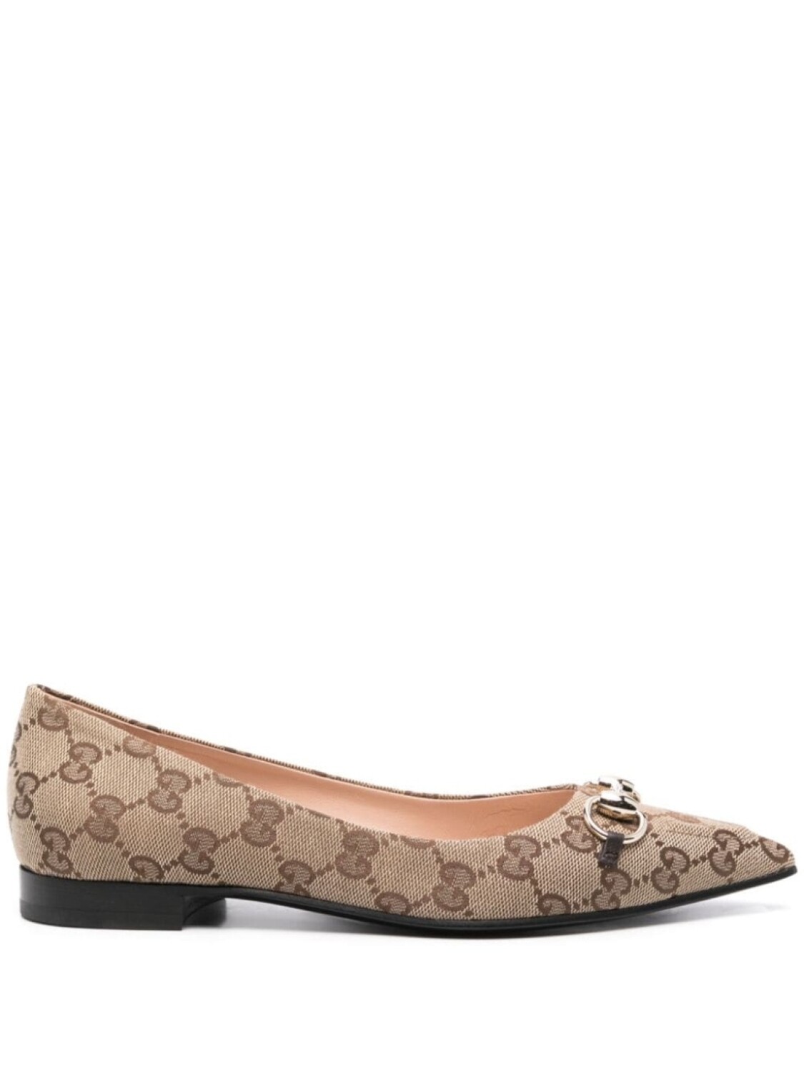 

Gucci балетки с пряжкой Horsebit и логотипом GG, нейтральный цвет